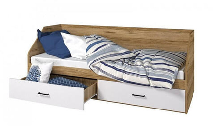 "Лайт" Кровать 800 - 2 ящ. (дуб золотой - Белый)