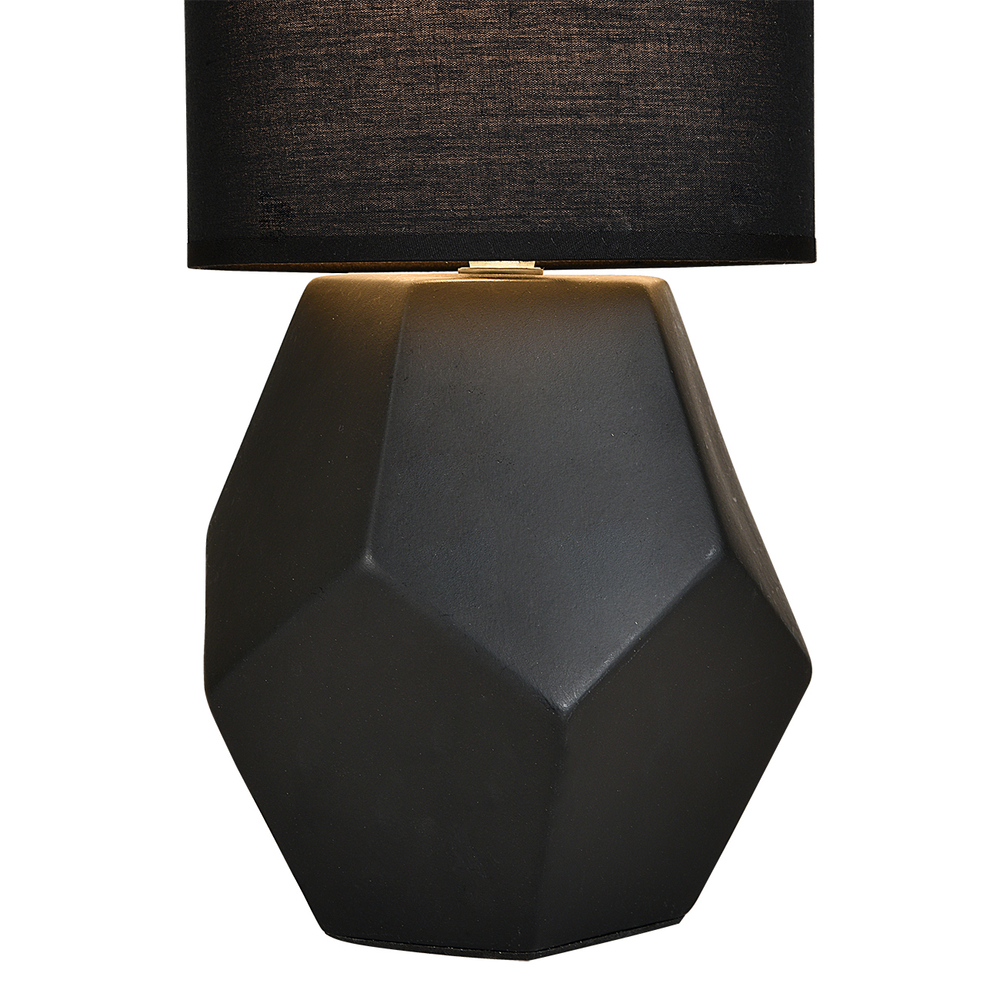 Настольный светильник 1x40Вт E14, керамика/ткань, чёрный