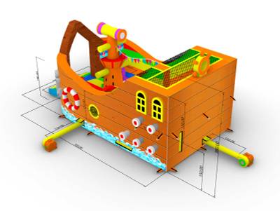 Коммерческий надувной батут «Веселый кораблик», 7*4*3,5 м.