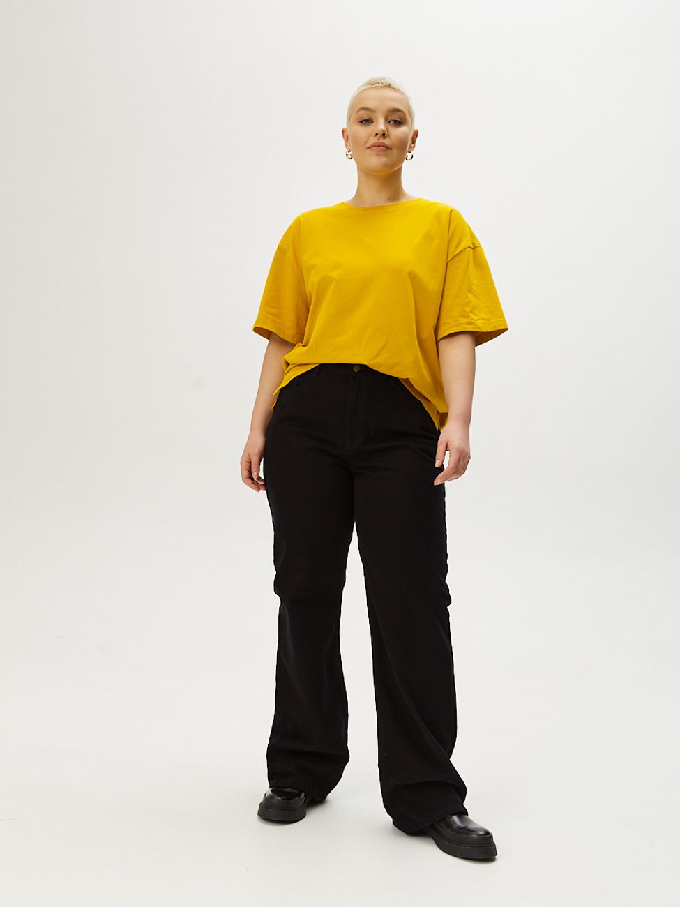 Джинсы прямые широкие, черные