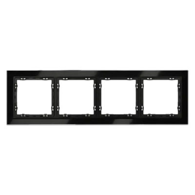 Рамка стеклянная VOLTUM S70 на 4 поста, (черный,стекло)