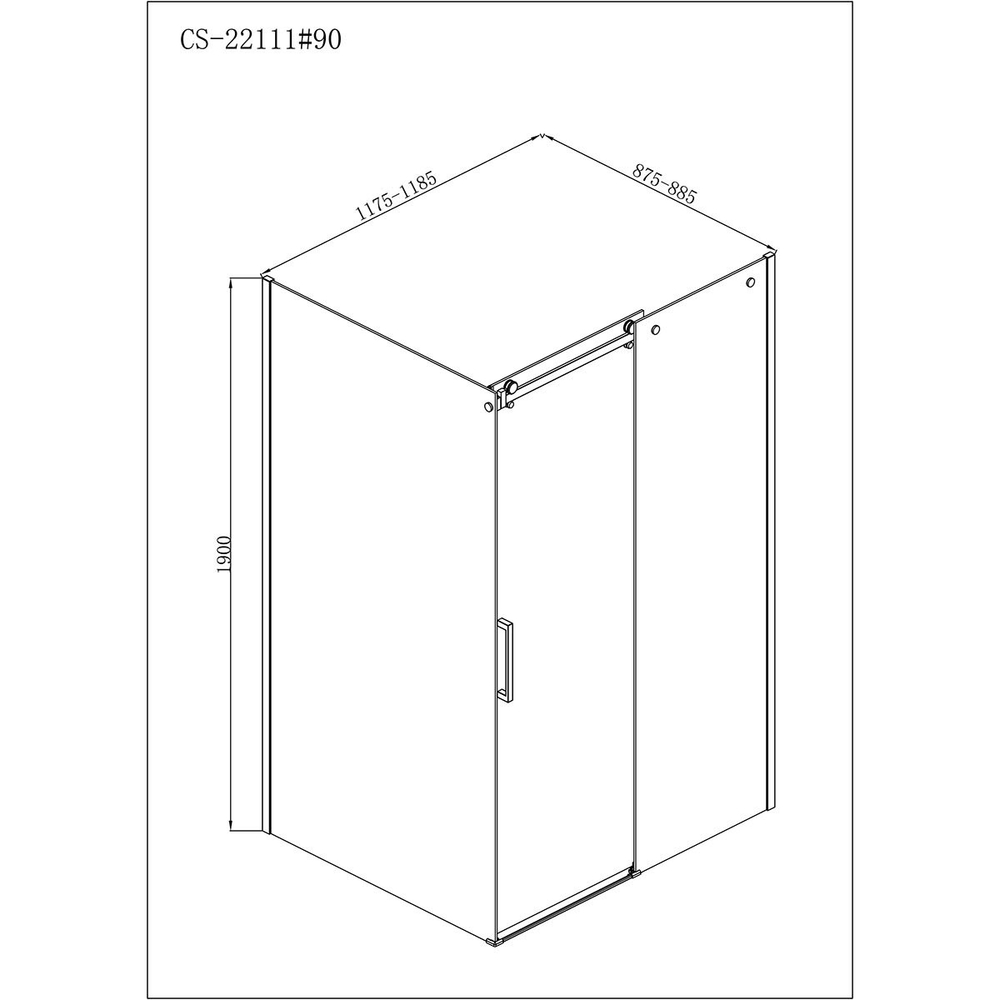 Душ ограждение Loranto NEO 90x120x190cm прозрач стекло 8 мм, Easy clean серебро, без поддона  822100