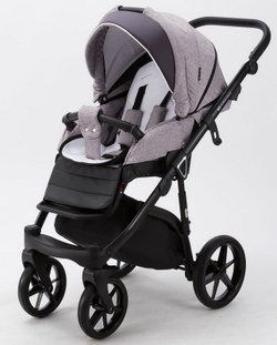 Детская коляска Adamex Bibione 2 в 1 BI-TSB14 (РОЗОВО-БОРДОВ.ЖАКАРД+СЛИВОВАЯ.КОЖА)