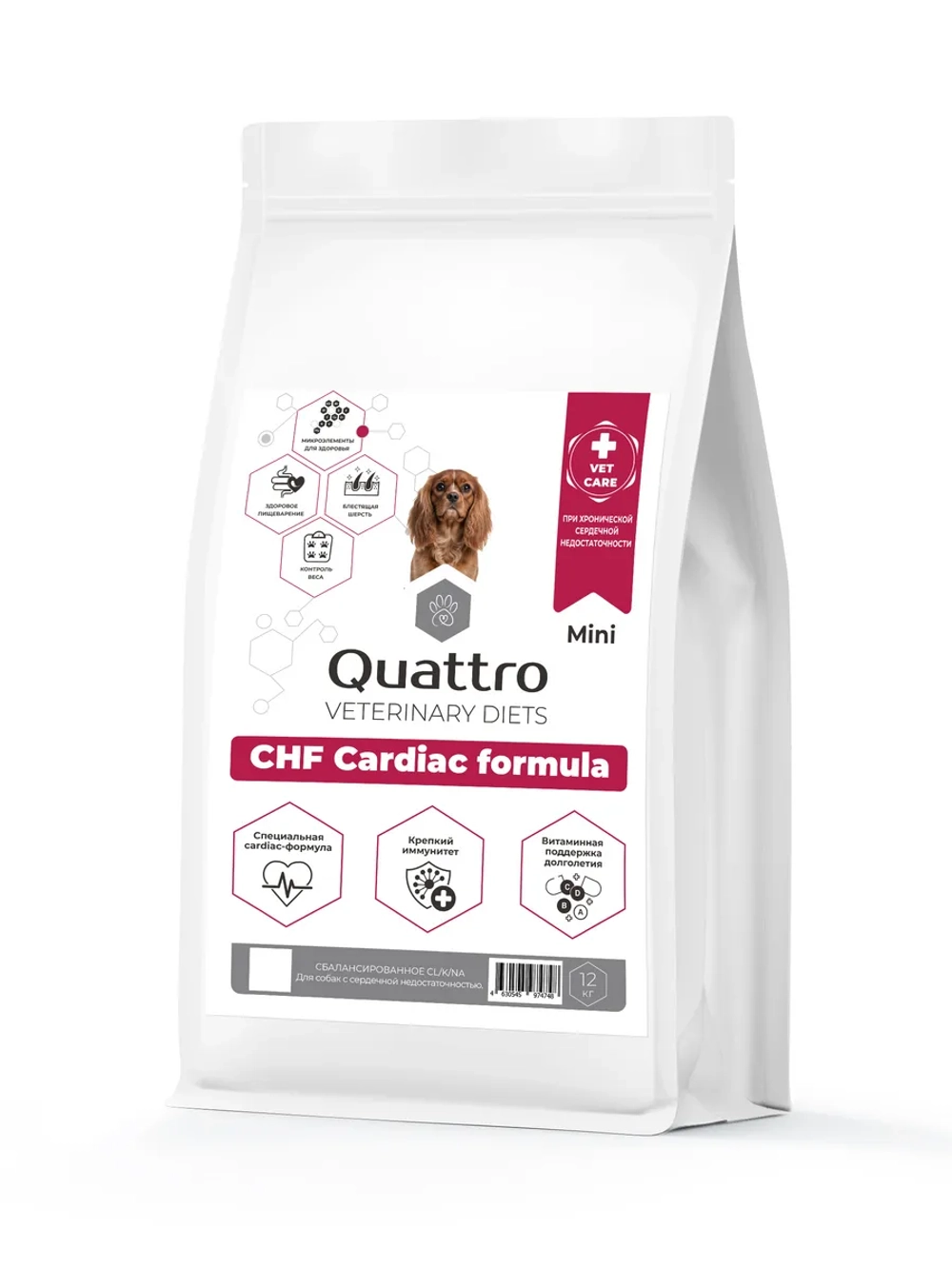 Корм для мелких собак VD Cardiac formula CHF, 12 кг