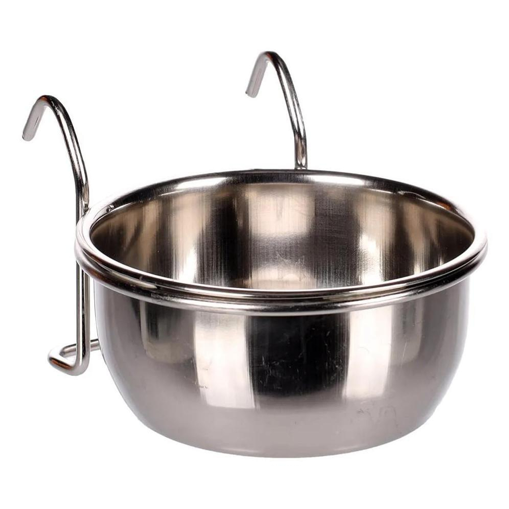 Миска для птиц Flamingo Avaro Hook Inox S, размер 10x10x6.8см.