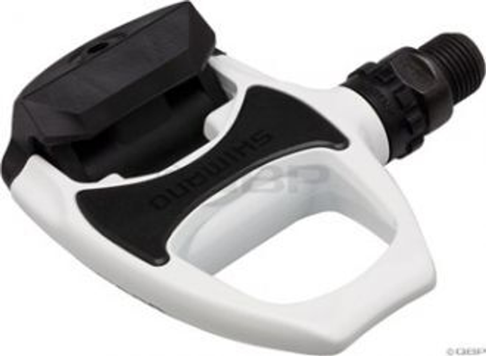 Педали Shimano, R540W2, SPD-SL, с шипами, цв. белый