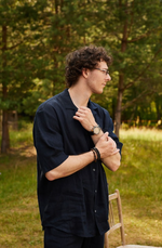 Рубашка "Linen" синяя