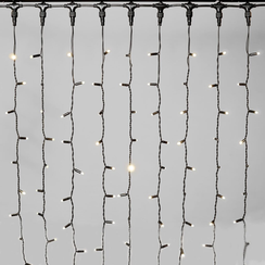 Светодиодный занавес 2*2 м., 400 LED, тепло-белый, статика, черный провод каучук, LTC (ECO402-1-2WW)