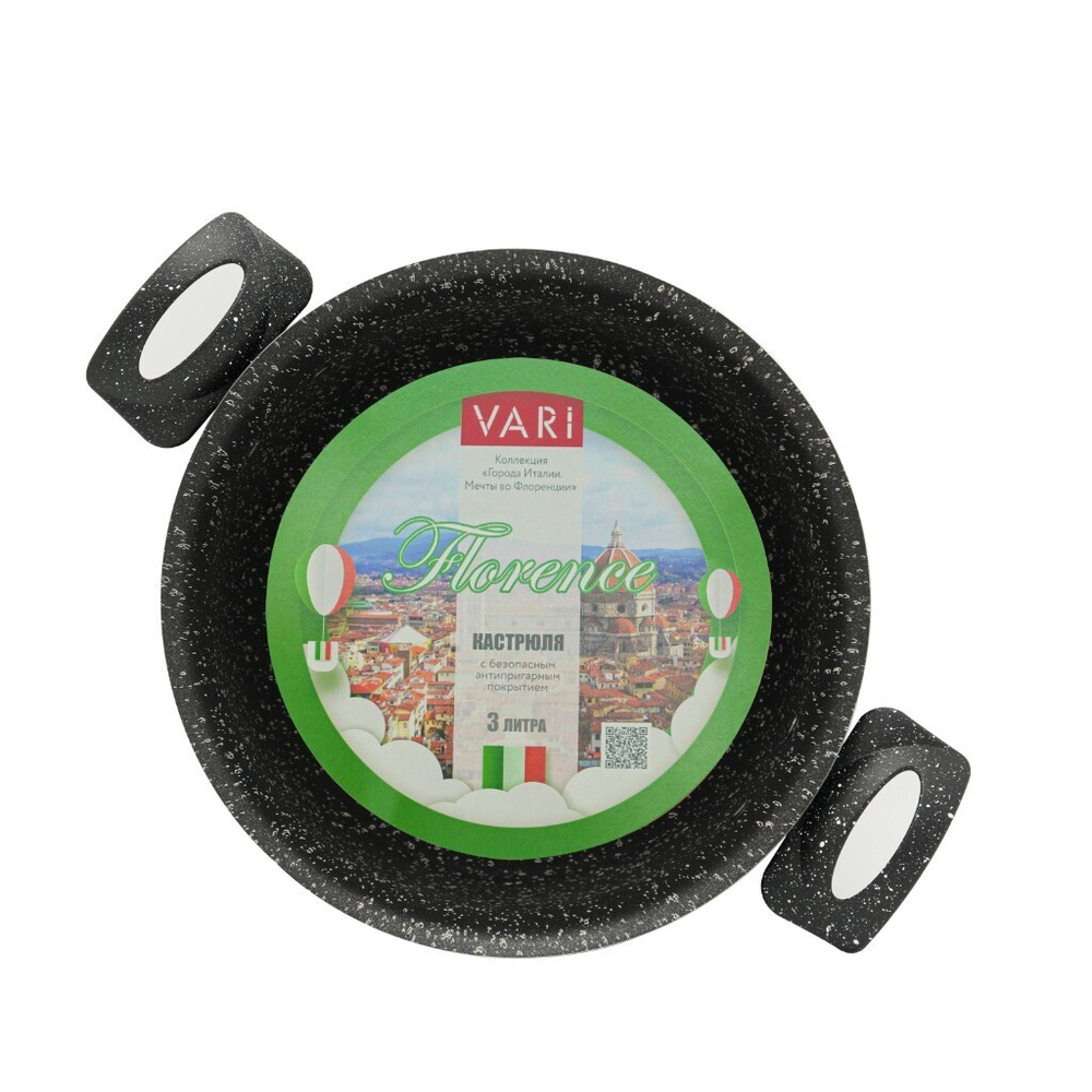 Кастрюля алюм, антиприг, 3 л, с крыш, крыш стекло, Vari, LCS45120/11