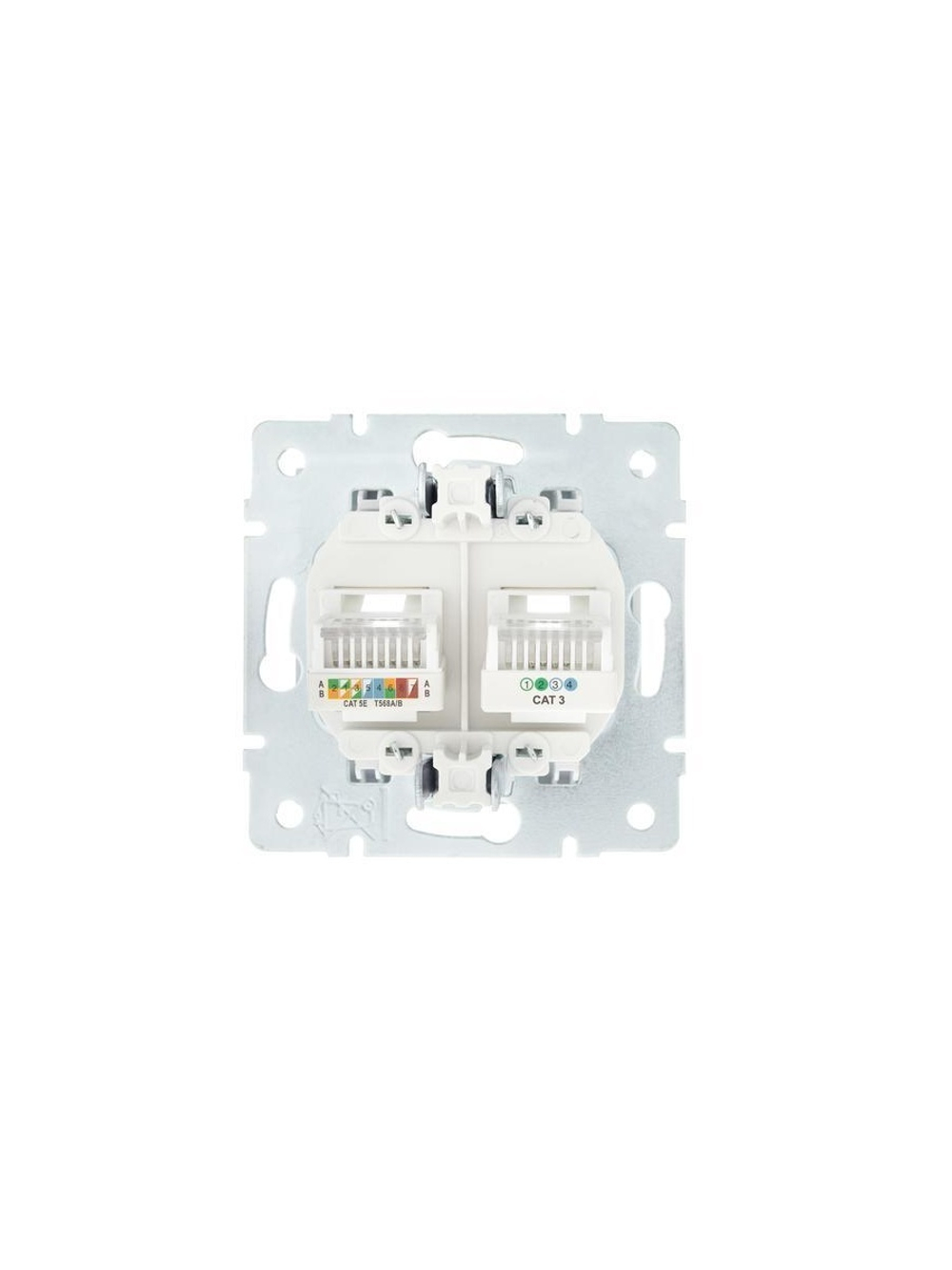 Розетка компьютерная + телефонная 1-м СП Vesna механизм бел. LEZARD 742-0288-143