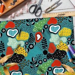 Ткань мембрана детская разноцветная карта местности