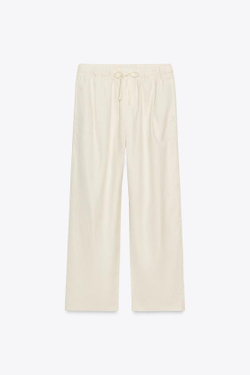 ZARA БРЮКИ-ДЖОГГЕРЫ WIDE LEG — ZW COLLECTION, ЭКРЮ