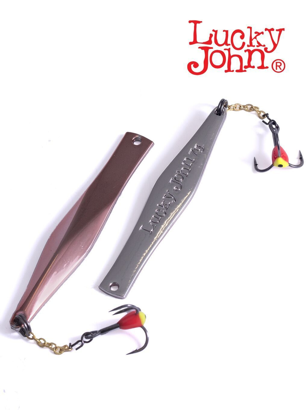 Блесна вертикальная зимняя Lucky John KALOMIES с цепочкой и тройником 75мм GC блистер