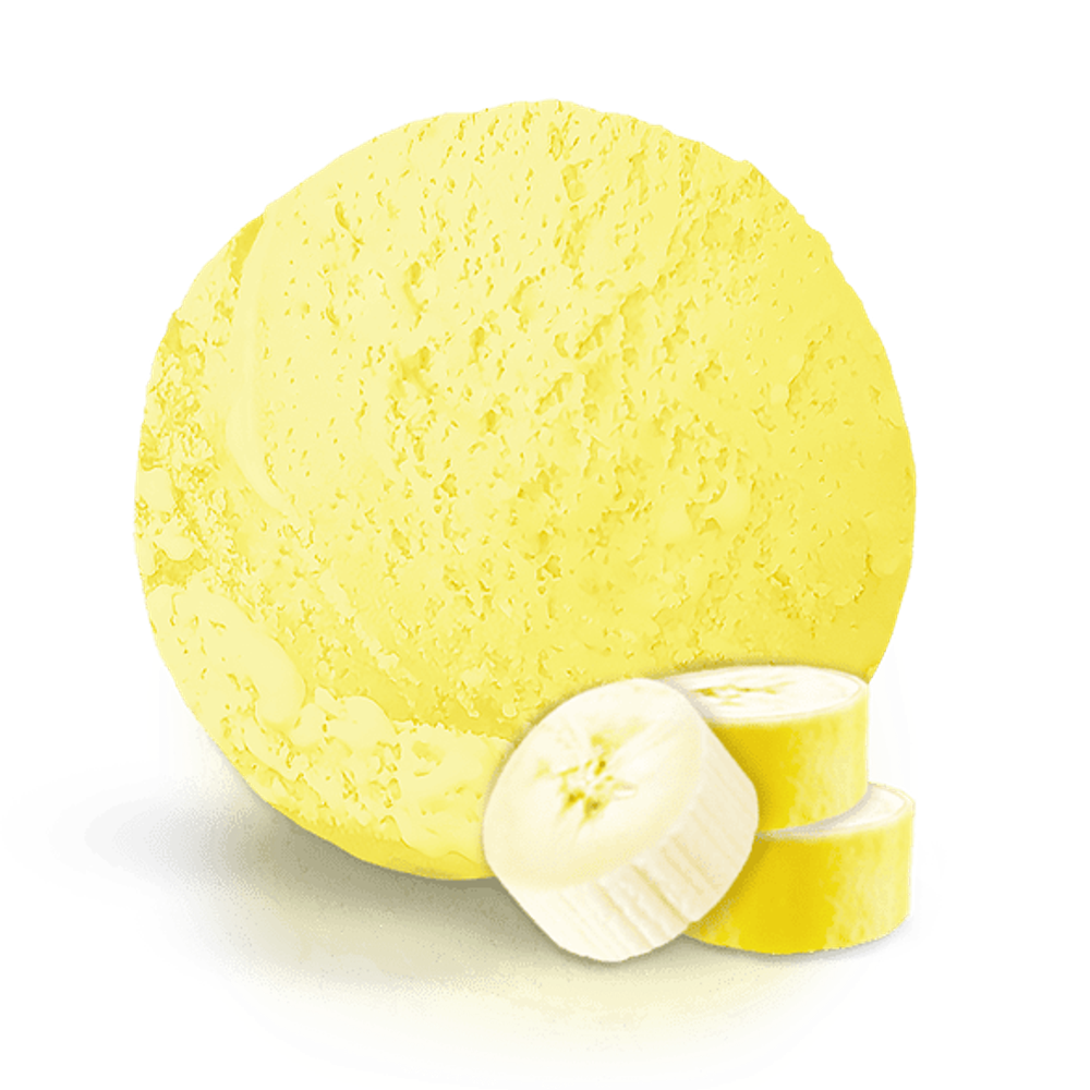 Мороженое сливочное с Банановым пюре и ароматом банана 1кг. кювет Морозпродукт