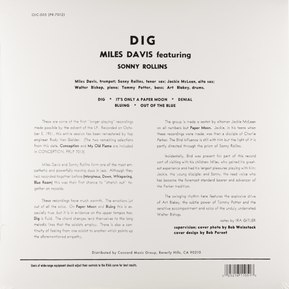 Miles Davis Featuring Sonny Rollins / Dig (LP)