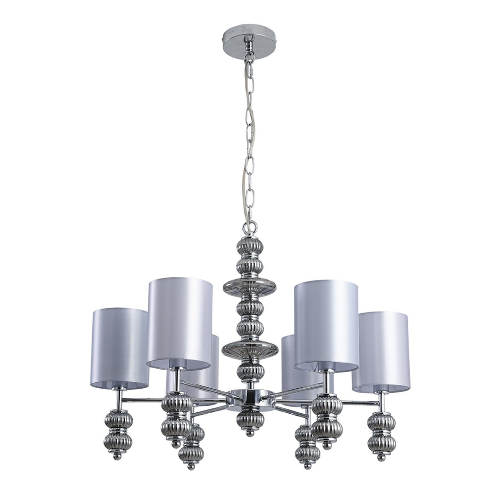 8338/6 MODERNI LN26 143 хром/серый, металл/стекло/текстиль Люстра E14 6*40W 220V ILMIRA