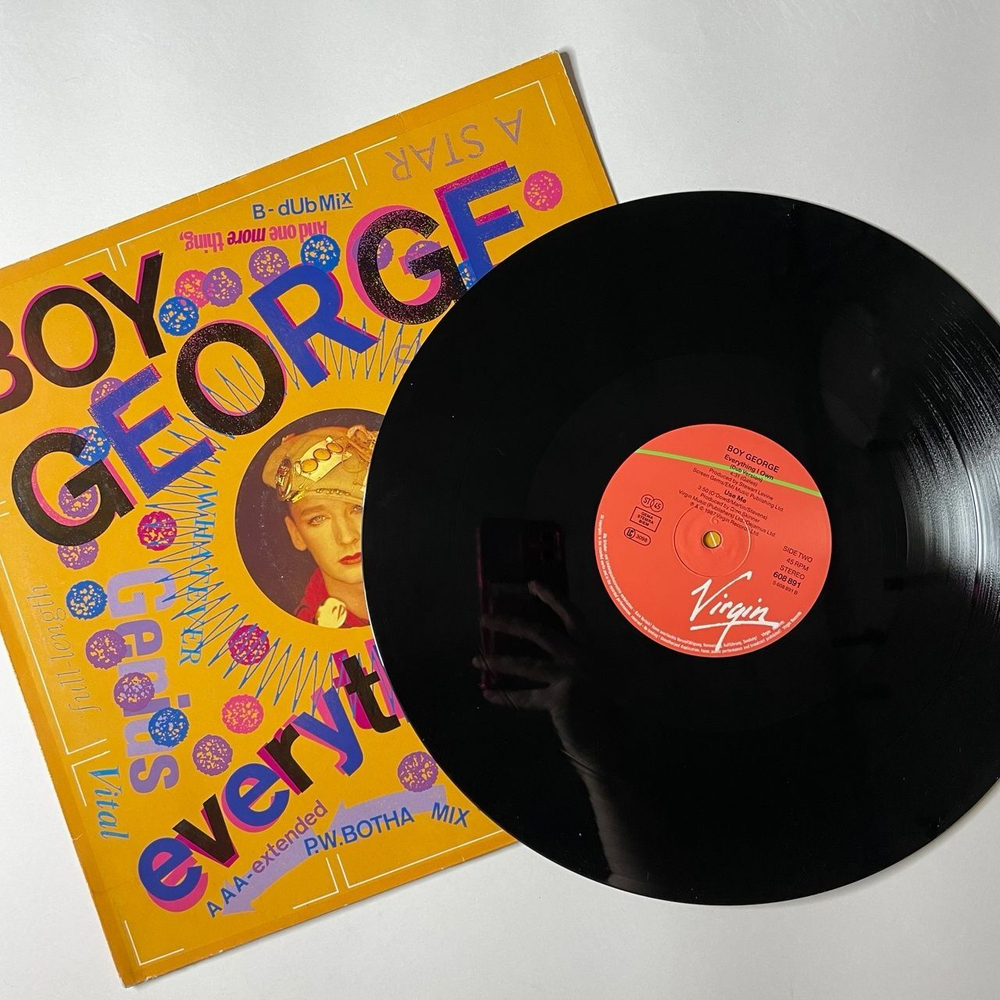 Винтажная виниловая пластинка LP Boy George Everything I Own (Germany 1987) Maxi Single 45 RPM