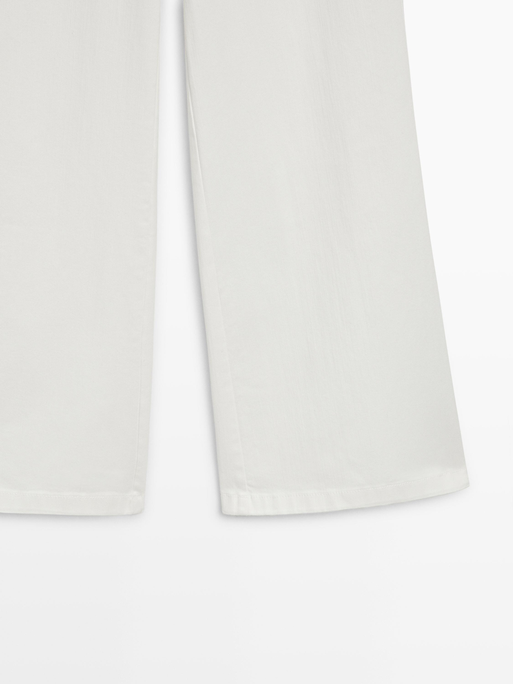 Massimo Dutti Джинсы-палаццо с высокой талией, белый