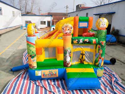 Детский надувной батут "Попугайчики", размер 3,5*3*2,7 м