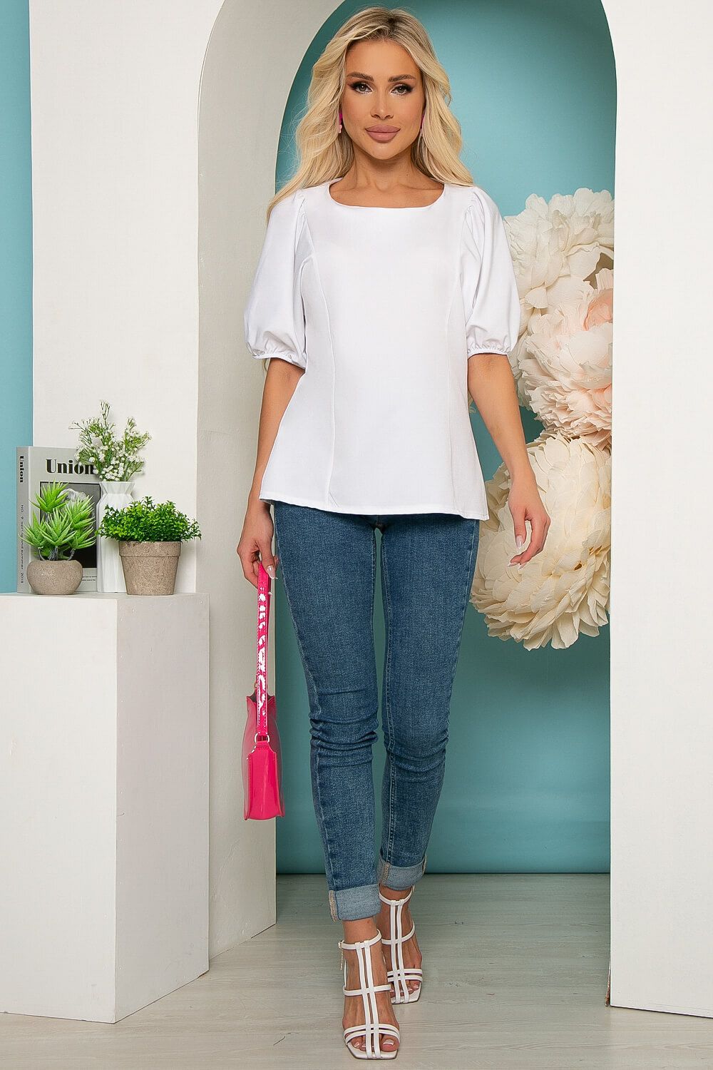 Блуза "Фрея" (вайт) Б5523 LT Collection (Акция)