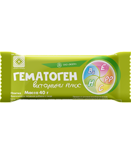 Гематоген витамины плюс 40г. Экзон