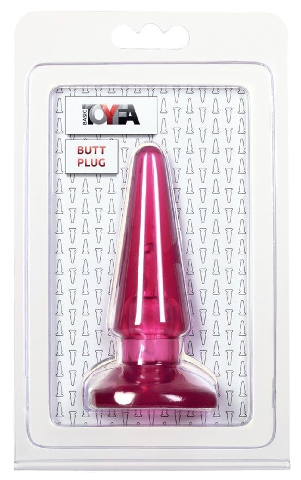 Розовая конусообразная анальная втулка BUTT PLUG - 9,5 см.