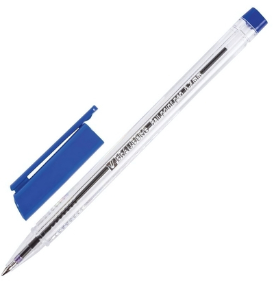 Ручка шариковая 0,7мм,синяя,прозрачный корпус "Marine Classic"(BRAUBERG)