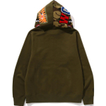 A Bathing Ape Bathing Ape Shark Pattern Hooded Zip Up Свитшот зеленый
