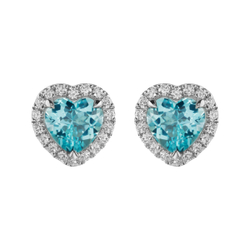 Серьги Пусеты с Турмалином Параиба и Бриллиантами, E0015-32/1