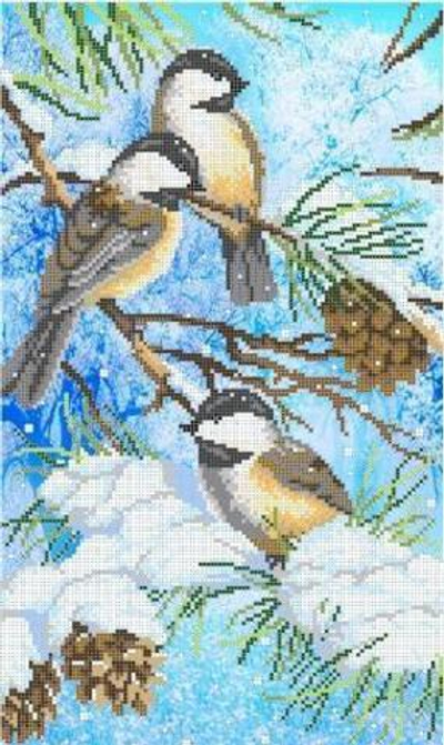 Г-5058 Синички в зимнем лесу