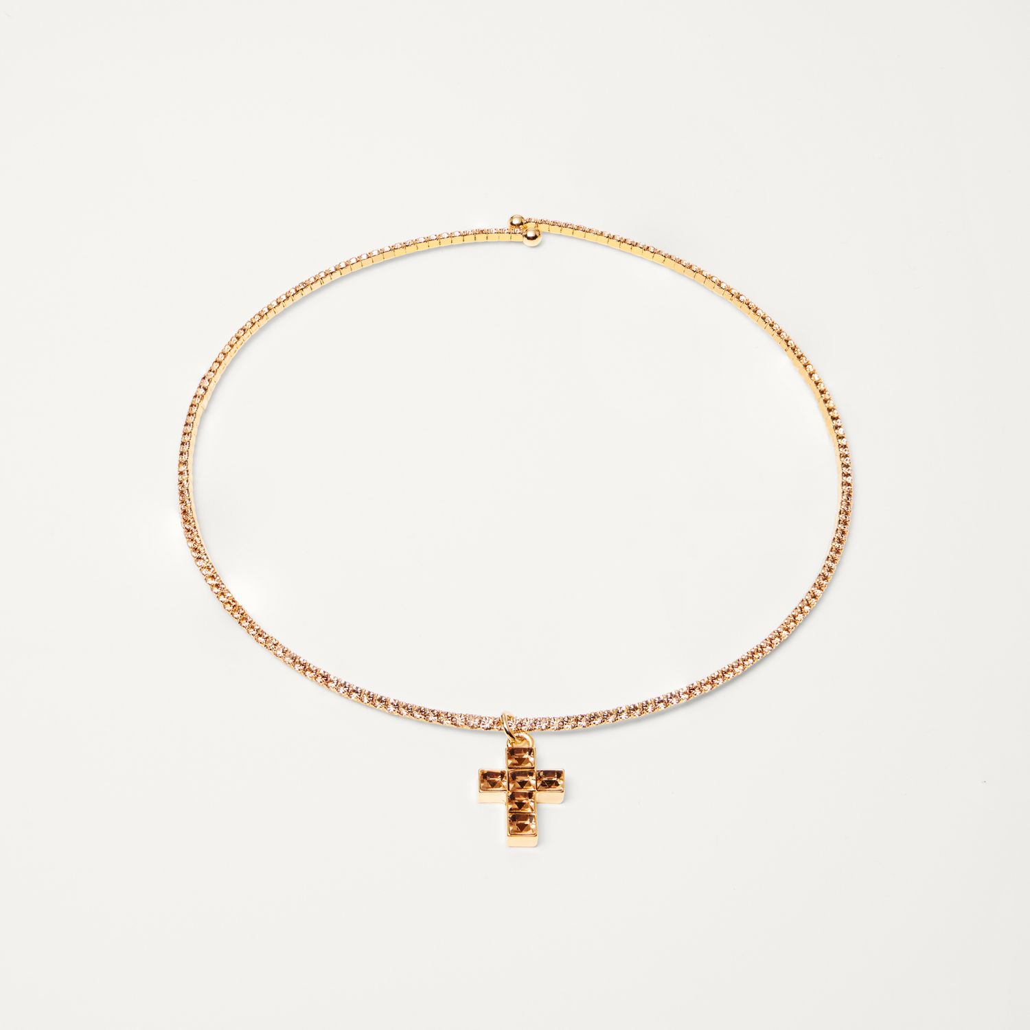 Колье Cubic Cross Necklace – Yelllow