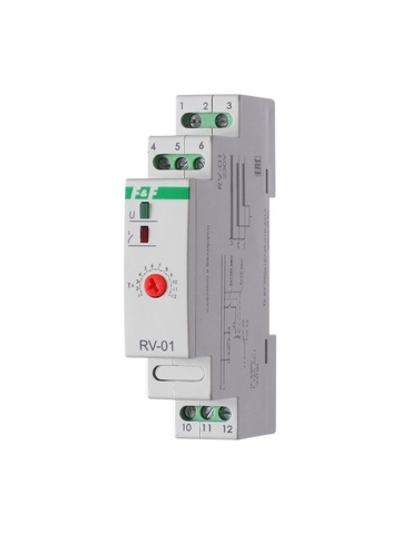 Реле времени RV-01 230В 16А задержка включ. 1..1200с 1перекл. IP20 монтаж на DIN-рейке F&F EA02.001.007