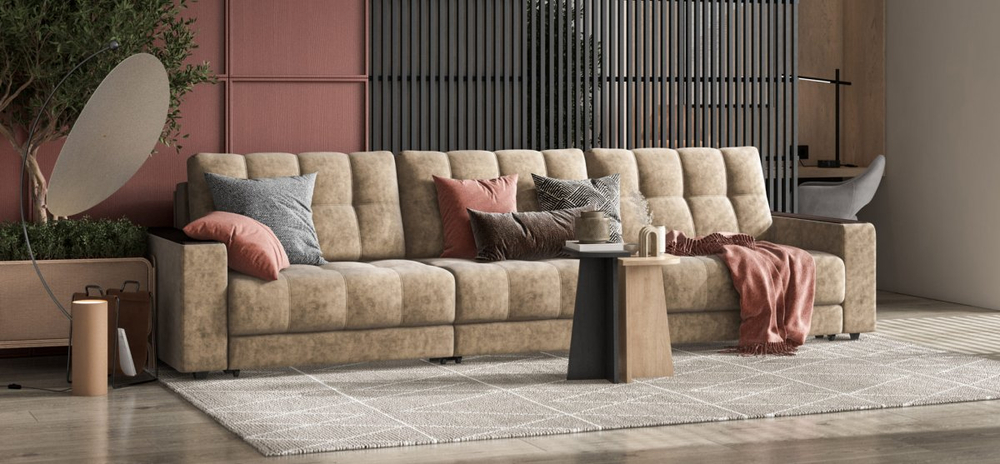 Диван Босс Гранд Велюр Роял тауп