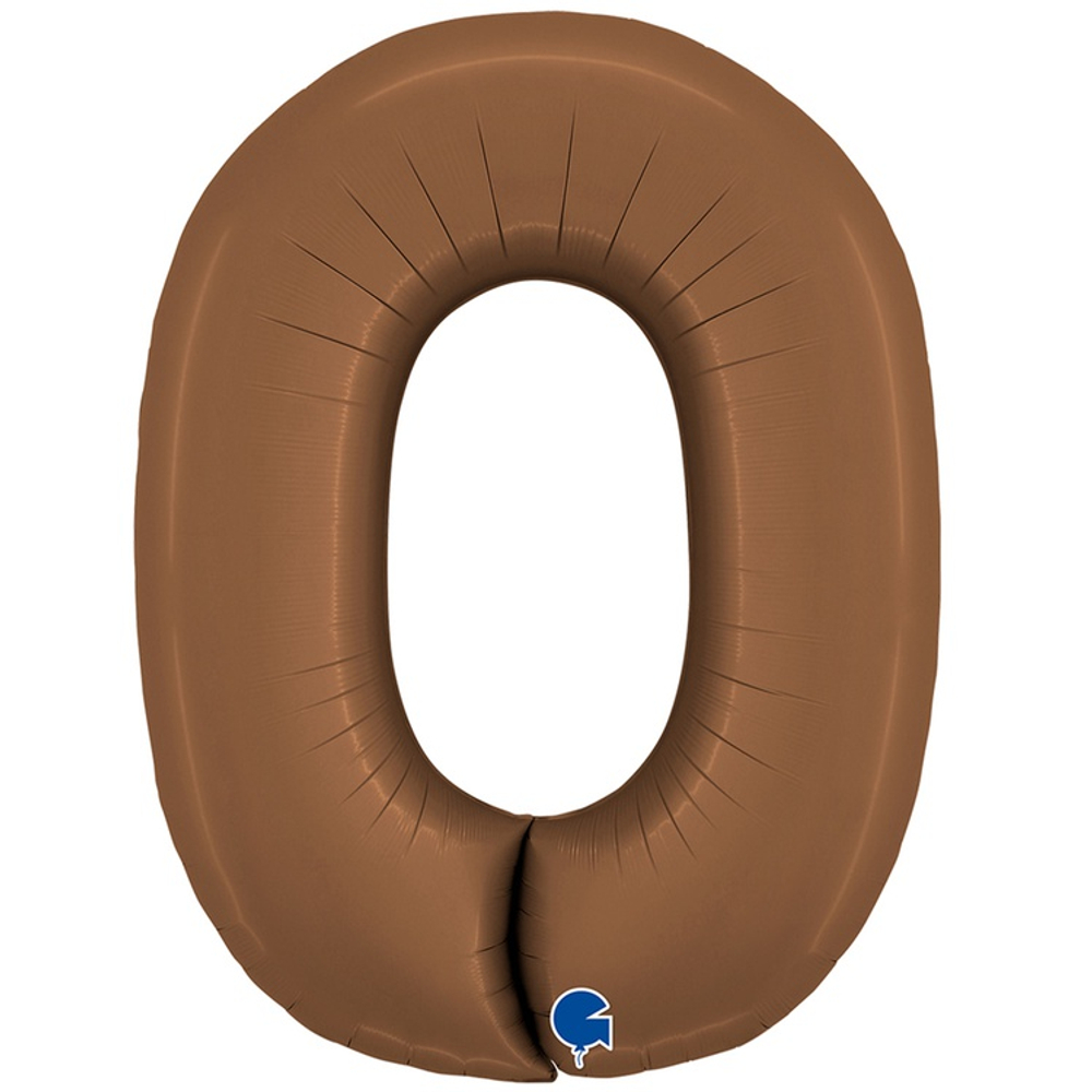 Фольгированные цифры, сатин, в шоколадном цвете, 102 см