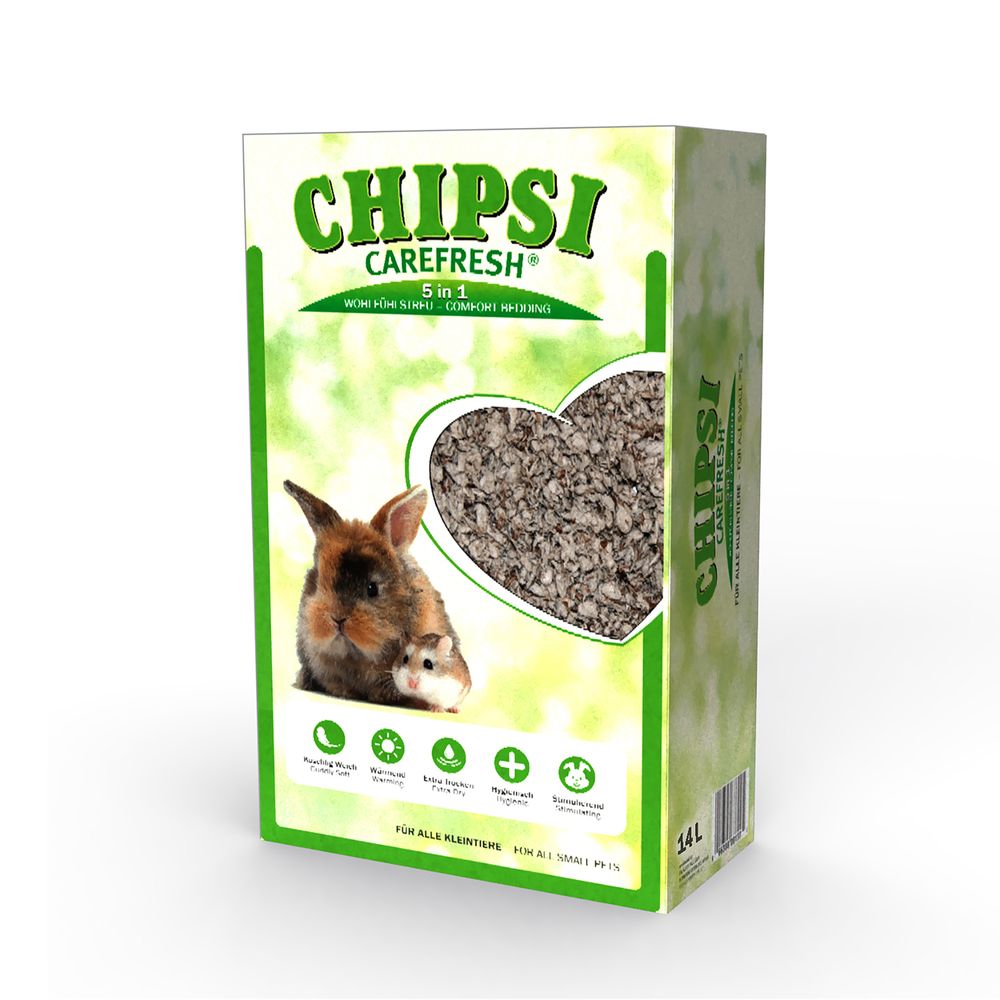 Наполнитель Chipsi Carefresh Original подстилка для мелких домашних животных и птиц, бумажный, впитывающий 14 л