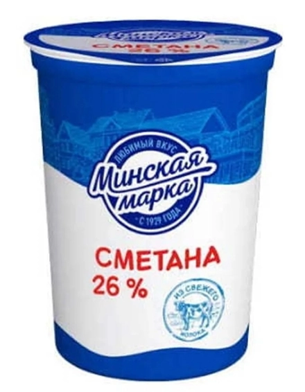 СМЕТАНА Минская марка 26 %стак.380гр/12шт (Минск)