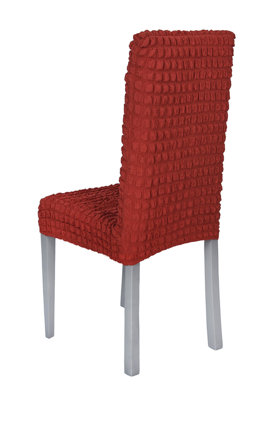 Чехол на стул без оборки со спинкой, цвет Терракот, Набор 2 шт.