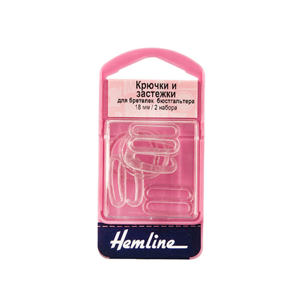 Крючки и застежки для бретелек бюстгальтера, 18 мм, 2 комплекта, прозрачный