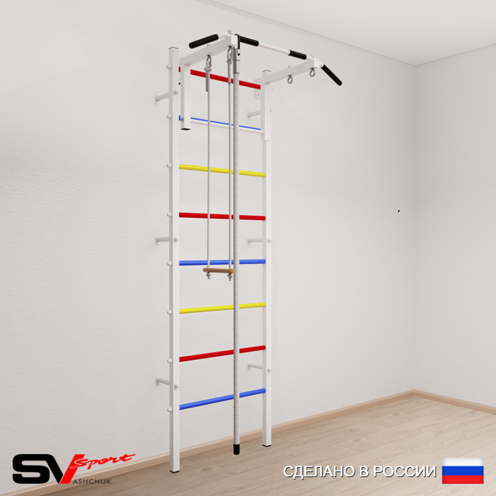 Шведская стенка Sv Sport усиленная 615 (Турник стандарт/Канат/Трапеция)