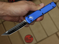 Нож Microtech Ultratech T/E - синяя рукоять, танто черный клинок + запчасти RK-377
