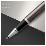 Ручка-роллер PARKER "IM Core Dark Espresso CT", корпус кофейный лак, хромированные детали, черная, 1931664