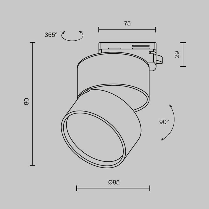 Трековый светильник Maytoni Technical TR007-1-12W3K-W-1