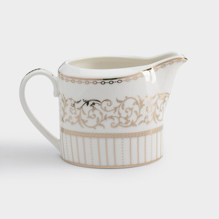 Молочник 250 мл с золотистым орнаментом фарфор