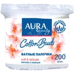 Ватные палочки AURA Beauty 200шт пакет