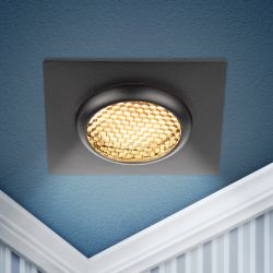 Светильник встраиваемый алюминиевый ЭРА KL110 BK под лампу MR16 GU5.3 черный матовый | Алюминиевые встраиваемые светильники