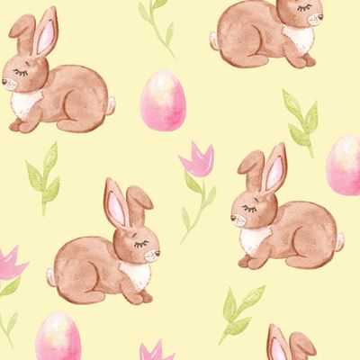 Пасхальный кролик на желтом