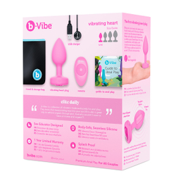 b-Vibe VIBRATING HEART SHAPE JEWEL PLUG S/M - Анальная пробка с ДУ