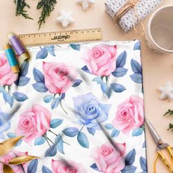 Ткань премиум мембрана нежные акварельные розы