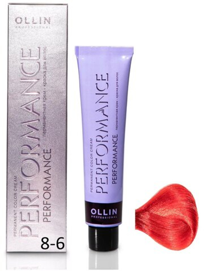 OLLIN PERFORMANCE 8/6 светло-русый красный 60мл Перманентная крем-краска для волос