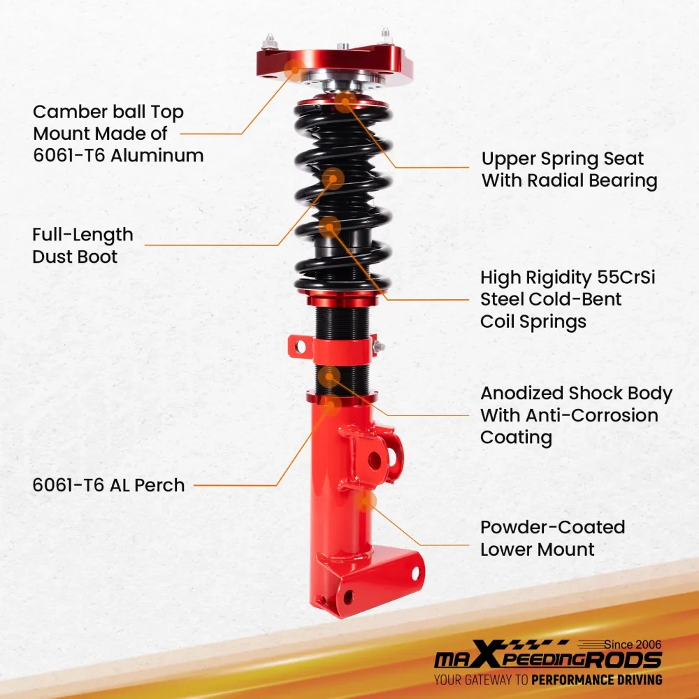 Coilovers Lowering Kit подходит для автомобиля W204 C180 C250 C300 08-14 RWD Sedan Shocks Absorbers